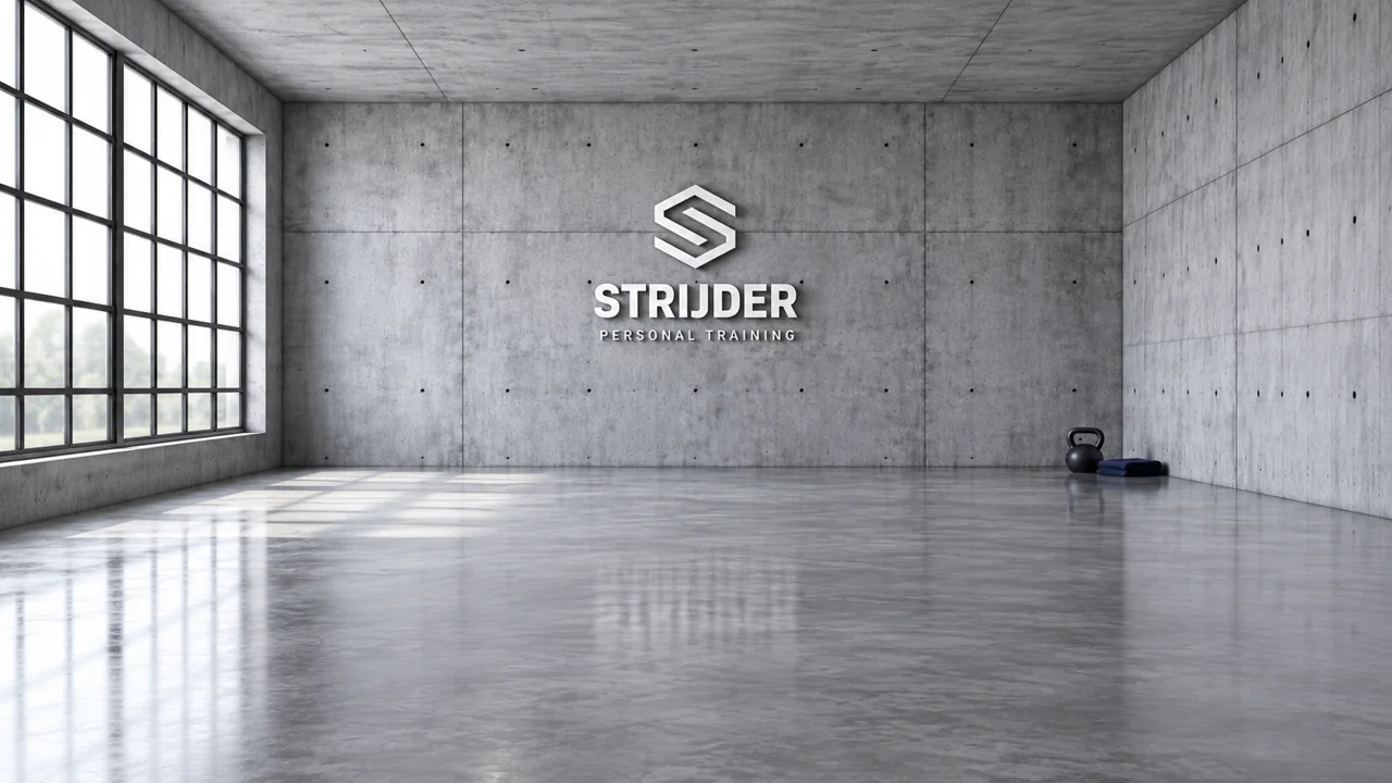 AI-sfeerbeeld van de betonnen Strijder-studio